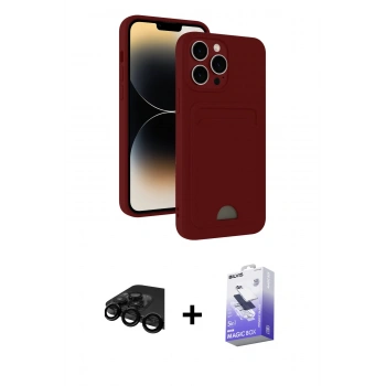 MARSİLYAN™- iPhone 15 Pro Kılıf Vadi Çizgi Prime - Siyah Bilvis 5in1 5D Magic Hayalet Cam Ekran Koruyucu + Raze Metal Kamera Lens - SH