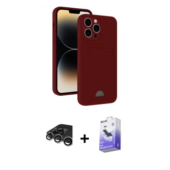 MARSİLYAN™- iPhone 15 Pro Kılıf Vadi Çizgi Prime - Siyah Bilvis 5in1 5D Magic Hayalet Cam Ekran Koruyucu + Raze Metal Kamera Lens - GS