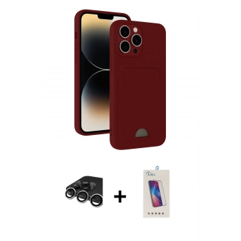 MARSİLYAN™- iPhone 15 Pro Kılıf Vadi Çizgi Prime - Siyah Joko 5D Cam + Raze Metal Kamera Lens - GS
