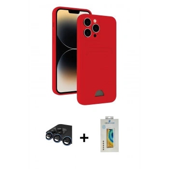 MARSİLYAN™- iPhone 15 Pro Kılıf Vadi Çizgi Prime - Siyah Polymer Nano Ekran Koruyucu + Raze Metal Kamera Lens - LT