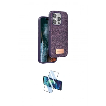MARSİLYAN™- iPhone 15 Pro Kılıf Vadi Klasik Serisi - Siyah 3D Antistatik Seramik Nano Ekran Koruyucu