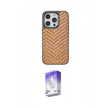 MARSİLYAN™- iPhone 15 Pro Kılıf Vadi Özel Seri - Siyah Bilvis 5in1 3D Magic Cam Ekran Koruyucu