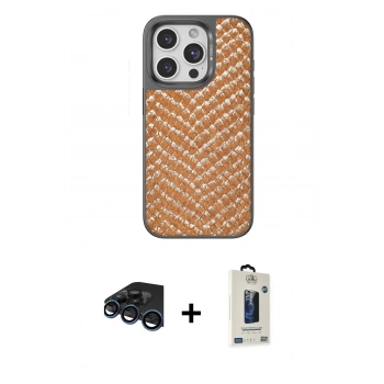 MARSİLYAN™- iPhone 15 Pro Kılıf Vadi Özel Seri - Siyah Bilvis Hayalet Cam Ekran Koruyucu + Raze Metal Kamera Lens - LT