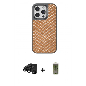MARSİLYAN™- iPhone 15 Pro Kılıf Vadi Özel Seri - Siyah Joko Magic 5D Hayalet Cam + Raze Metal Kamera Lens - SH