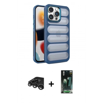 MARSİLYAN™- iPhone 15 Pro Kılıf Yadigar Doku Özel Seri - Şeffaf 360 Full Body Arka Koruyucu + Raze Metal Kamera Lens - TMGI
