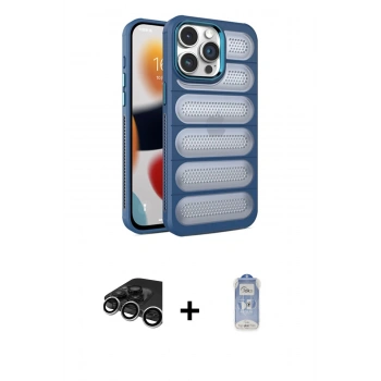 MARSİLYAN™- iPhone 15 Pro Kılıf Yadigar Doku Özel Seri - Siyah Joko Magic 5D Cam + Raze Metal Kamera Lens - GS