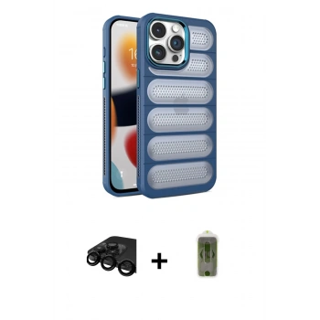 MARSİLYAN™- iPhone 15 Pro Kılıf Yadigar Doku Özel Seri - Siyah Joko Magic 5D Hayalet Cam + Raze Metal Kamera Lens - SH