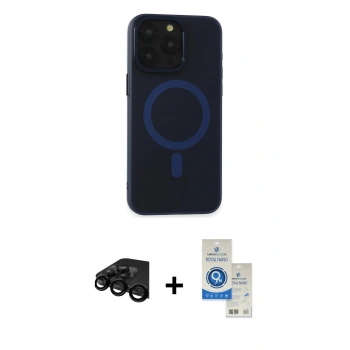 MARSİLYAN™- iPhone 15 Pro Kılıf Yadigar Işık - Şeffaf Royal Nano Ekran Koruyucu + Raze Metal Kamera Lens - SH