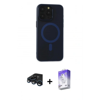 MARSİLYAN™- iPhone 15 Pro Kılıf Yadigar Işık - Siyah Bilvis 5in1 3D Magic Cam Ekran Koruyucu + Raze Metal Kamera Lens - LT