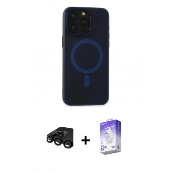 MARSİLYAN™- iPhone 15 Pro Kılıf Yadigar Işık - Siyah Bilvis 5in1 3D Magic Cam Ekran Koruyucu + Raze Metal Kamera Lens - SH
