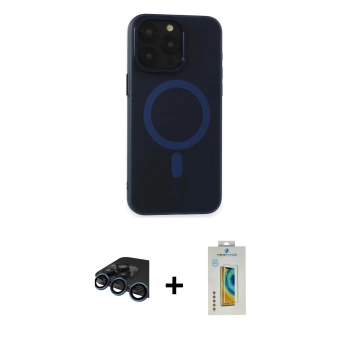 MARSİLYAN™- iPhone 15 Pro Kılıf Yadigar Işık - Siyah Polymer Nano Ekran Koruyucu + Raze Metal Kamera Lens - LT