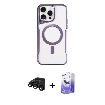 MARSİLYAN™- iPhone 15 Pro Kılıf Yadigar Klasik Özel Seri - Siyah Bilvis 5in1 5D Magic Hayalet Cam Ekran Koruyucu + Raze Metal Kamera Lens - SH