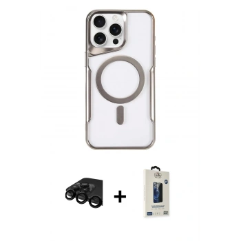 MARSİLYAN™- iPhone 15 Pro Kılıf Yadigar Klasik Özel Seri - Siyah Bilvis Hayalet Cam Ekran Koruyucu + Raze Metal Kamera Lens - SH