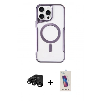 MARSİLYAN™- iPhone 15 Pro Kılıf Yadigar Klasik Özel Seri - Siyah Joko 5D Cam + Raze Metal Kamera Lens - SH