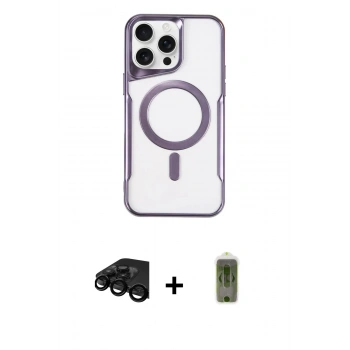 MARSİLYAN™- iPhone 15 Pro Kılıf Yadigar Klasik Özel Seri - Siyah Joko Magic 5D Hayalet Cam + Raze Metal Kamera Lens - SH