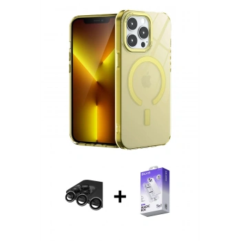MARSİLYAN™- iPhone 15 Pro Kılıf Yankı Çizgi - Siyah Bilvis 5in1 3D Magic Cam Ekran Koruyucu + Raze Metal Kamera Lens - TMGI