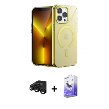 MARSİLYAN™- iPhone 15 Pro Kılıf Yankı Çizgi - Siyah Bilvis 5in1 5D Magic Hayalet Cam Ekran Koruyucu + Raze Metal Kamera Lens - SH