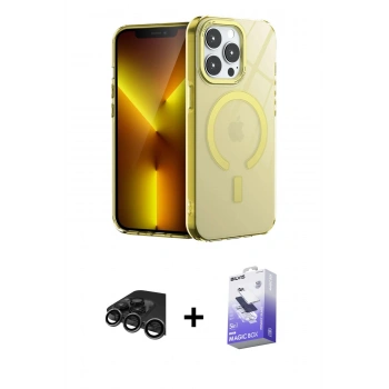 MARSİLYAN™- iPhone 15 Pro Kılıf Yankı Çizgi - Siyah Bilvis 5in1 5D Magic Hayalet Cam Ekran Koruyucu + Raze Metal Kamera Lens - TMGI