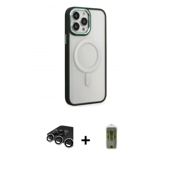 MARSİLYAN™- iPhone 15 Pro Kılıf Yankı Işık Özel Seri - Siyah Joko Magic 5D Hayalet Cam + Raze Metal Kamera Lens - GS