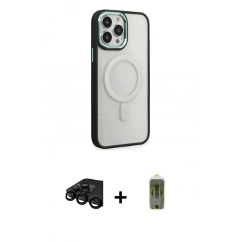 MARSİLYAN™- iPhone 15 Pro Kılıf Yankı Işık Özel Seri - Siyah Joko Magic 5D Hayalet Cam + Raze Metal Kamera Lens - SH