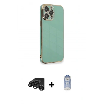 MARSİLYAN™- iPhone 15 Pro Kılıf Yankı Serisi - Siyah Joko Magic 5D Cam + Raze Metal Kamera Lens - TMGI