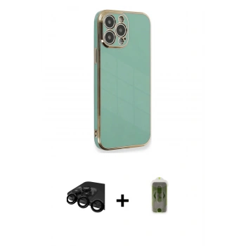 MARSİLYAN™- iPhone 15 Pro Kılıf Yankı Serisi - Siyah Joko Magic 5D Hayalet Cam + Raze Metal Kamera Lens - SH