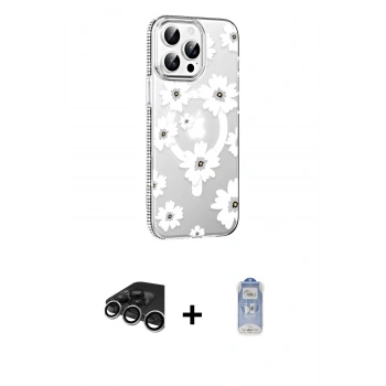 MARSİLYAN™- iPhone 15 Pro Kılıf Yörünge Işık Prime - Siyah Joko Magic 5D Cam + Raze Metal Kamera Lens - GS