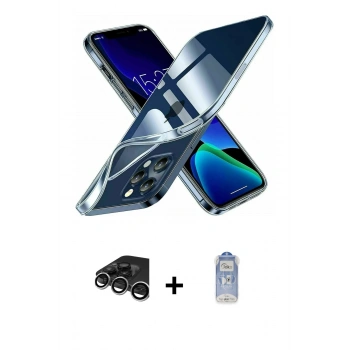 MARSİLYAN™- iPhone 15 Pro Kılıf Zirve Doku - Siyah Joko Magic 5D Cam + Raze Metal Kamera Lens - GS