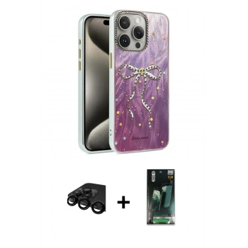 MARSİLYAN™- iPhone 15 Pro Kılıf Zirve Modern Prime - Siyah 360 Mat Full Body Arka Koruyucu + Raze Metal Kamera Lens - SH