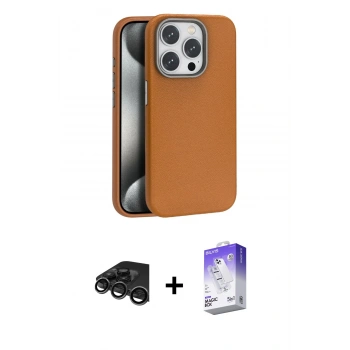 MARSİLYAN™- iPhone 15 Pro Kılıf Zirve Modern Prime - Siyah Bilvis 5in1 3D Magic Cam Ekran Koruyucu + Raze Metal Kamera Lens - TMGI