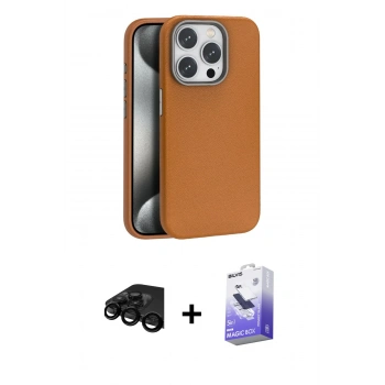MARSİLYAN™- iPhone 15 Pro Kılıf Zirve Modern Prime - Siyah Bilvis 5in1 5D Magic Hayalet Cam Ekran Koruyucu + Raze Metal Kamera Lens - SH