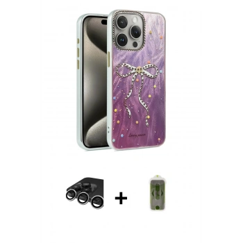 MARSİLYAN™- iPhone 15 Pro Kılıf Zirve Modern Prime - Siyah Joko Magic 5D Hayalet Cam + Raze Metal Kamera Lens - GS