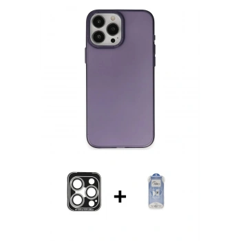 MARSİLYAN™- iPhone 15 Pro Max Kılıf Ahenk Çizgi Prime - Siyah Joko Magic 5D Cam + PVD Metal Kamera Lens - GS