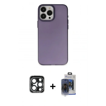 MARSİLYAN™- iPhone 15 Pro Max Kılıf Ahenk Çizgi Prime - Siyah Vanessa Magic Cam + PVD Metal Kamera Lens - LT