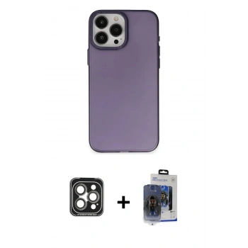 MARSİLYAN™- iPhone 15 Pro Max Kılıf Ahenk Çizgi Prime - Siyah Vanessa Magic Cam + PVD Metal Kamera Lens - GI