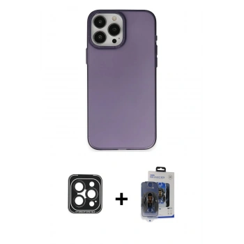 MARSİLYAN™- iPhone 15 Pro Max Kılıf Ahenk Çizgi Prime - Siyah Vanessa Magic Cam + PVD Metal Kamera Lens - SH