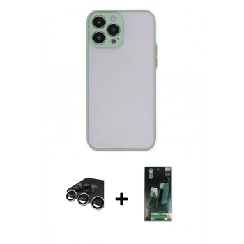 MARSİLYAN™- iPhone 15 Pro Max Kılıf Ahenk Çizgi Serisi - Siyah 360 Mat Full Body Arka Koruyucu + Raze Metal Kamera Lens - GS