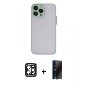 MARSİLYAN™- iPhone 15 Pro Max Kılıf Ahenk Çizgi Serisi - Siyah 3D Antistatik Hayalet Cam Ekran Koruyucu + PVD Metal Kamera Lens - GI