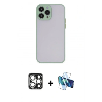 MARSİLYAN™- iPhone 15 Pro Max Kılıf Ahenk Çizgi Serisi - Siyah 3D Antistatik Seramik Nano Ekran Koruyucu + PVD Metal Kamera Lens - GS
