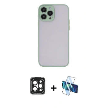 MARSİLYAN™- iPhone 15 Pro Max Kılıf Ahenk Çizgi Serisi - Siyah 3D Antistatik Seramik Nano Ekran Koruyucu + PVD Metal Kamera Lens - SH