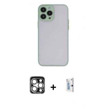 MARSİLYAN™- iPhone 15 Pro Max Kılıf Ahenk Çizgi Serisi - Siyah Bilvis 0.18mm Plus Cam Ekran Koruyucu + PVD Metal Kamera Lens - GS