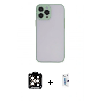 MARSİLYAN™- iPhone 15 Pro Max Kılıf Ahenk Çizgi Serisi - Siyah Bilvis 0.18mm Plus Cam Ekran Koruyucu + PVD Metal Kamera Lens - TU