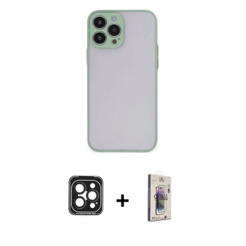 MARSİLYAN™- iPhone 15 Pro Max Kılıf Ahenk Çizgi Serisi - Siyah Bilvis 3D Cam Ekran Koruyucu + PVD Metal Kamera Lens - SH