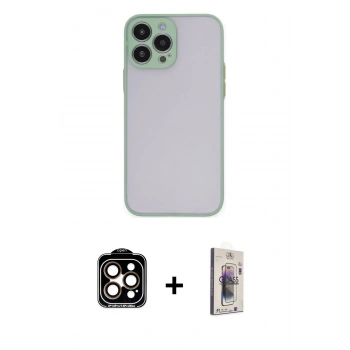 MARSİLYAN™- iPhone 15 Pro Max Kılıf Ahenk Çizgi Serisi - Siyah Bilvis 3D Cam Ekran Koruyucu + PVD Metal Kamera Lens - TU