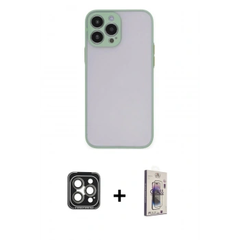 MARSİLYAN™- iPhone 15 Pro Max Kılıf Ahenk Çizgi Serisi - Siyah Bilvis 3D Cam Ekran Koruyucu + PVD Metal Kamera Lens - GI