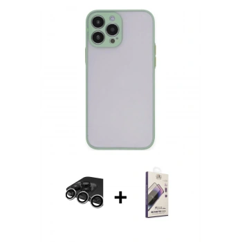 MARSİLYAN™- iPhone 15 Pro Max Kılıf Ahenk Çizgi Serisi - Siyah Bilvis 3D Mat Cam Ekran Koruyucu + Raze Metal Kamera Lens - GS
