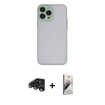 MARSİLYAN™- iPhone 15 Pro Max Kılıf Ahenk Çizgi Serisi - Siyah Bilvis 3D Mat Cam Ekran Koruyucu + Raze Metal Kamera Lens - TMGI