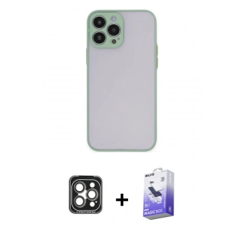 MARSİLYAN™- iPhone 15 Pro Max Kılıf Ahenk Çizgi Serisi - Siyah Bilvis 5in1 5D Magic Hayalet Cam Ekran Koruyucu + PVD Metal Kamera Lens - GI
