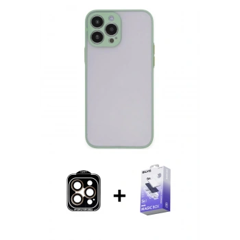 MARSİLYAN™- iPhone 15 Pro Max Kılıf Ahenk Çizgi Serisi - Siyah Bilvis 5in1 5D Magic Hayalet Cam Ekran Koruyucu + PVD Metal Kamera Lens - TU