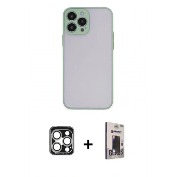 MARSİLYAN™- iPhone 15 Pro Max Kılıf Ahenk Çizgi Serisi - Siyah Bilvis Hayalet Cam Ekran Koruyucu + PVD Metal Kamera Lens - GS